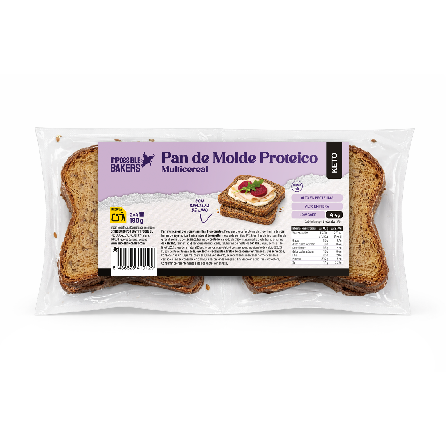 Pan de Molde Proteico Multicereal