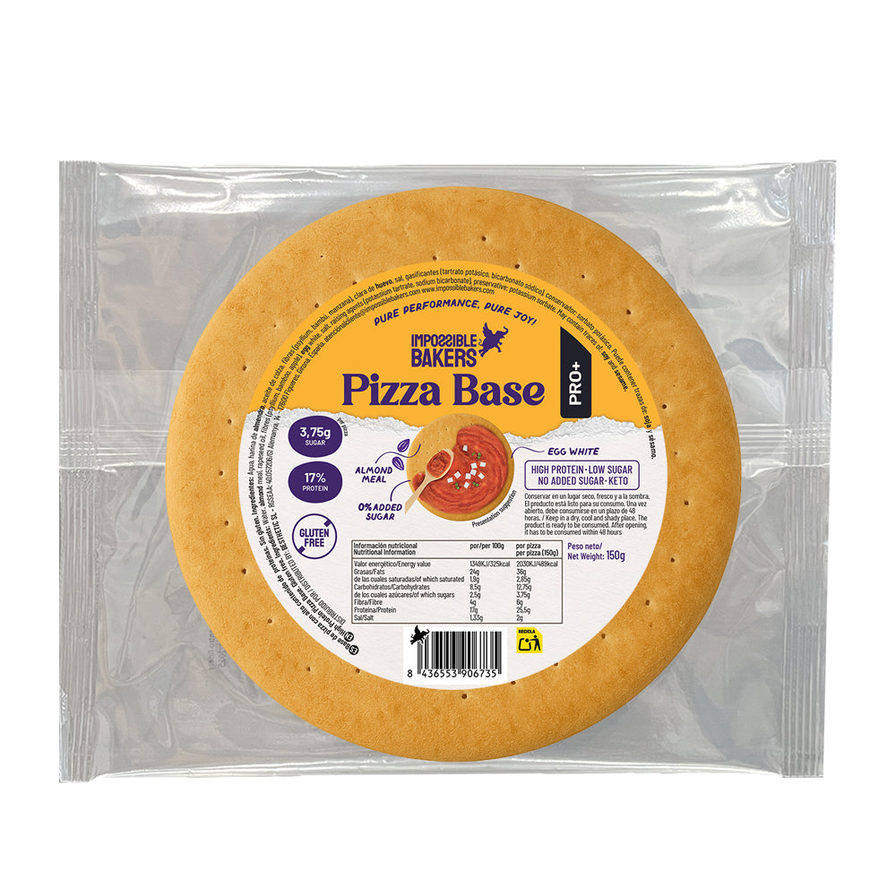 base de pizza sin gluten alta en proteína